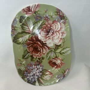 222 Fifth Serving Tray Heidi Green Porcelain Fine China Indonesia 14 In Long
